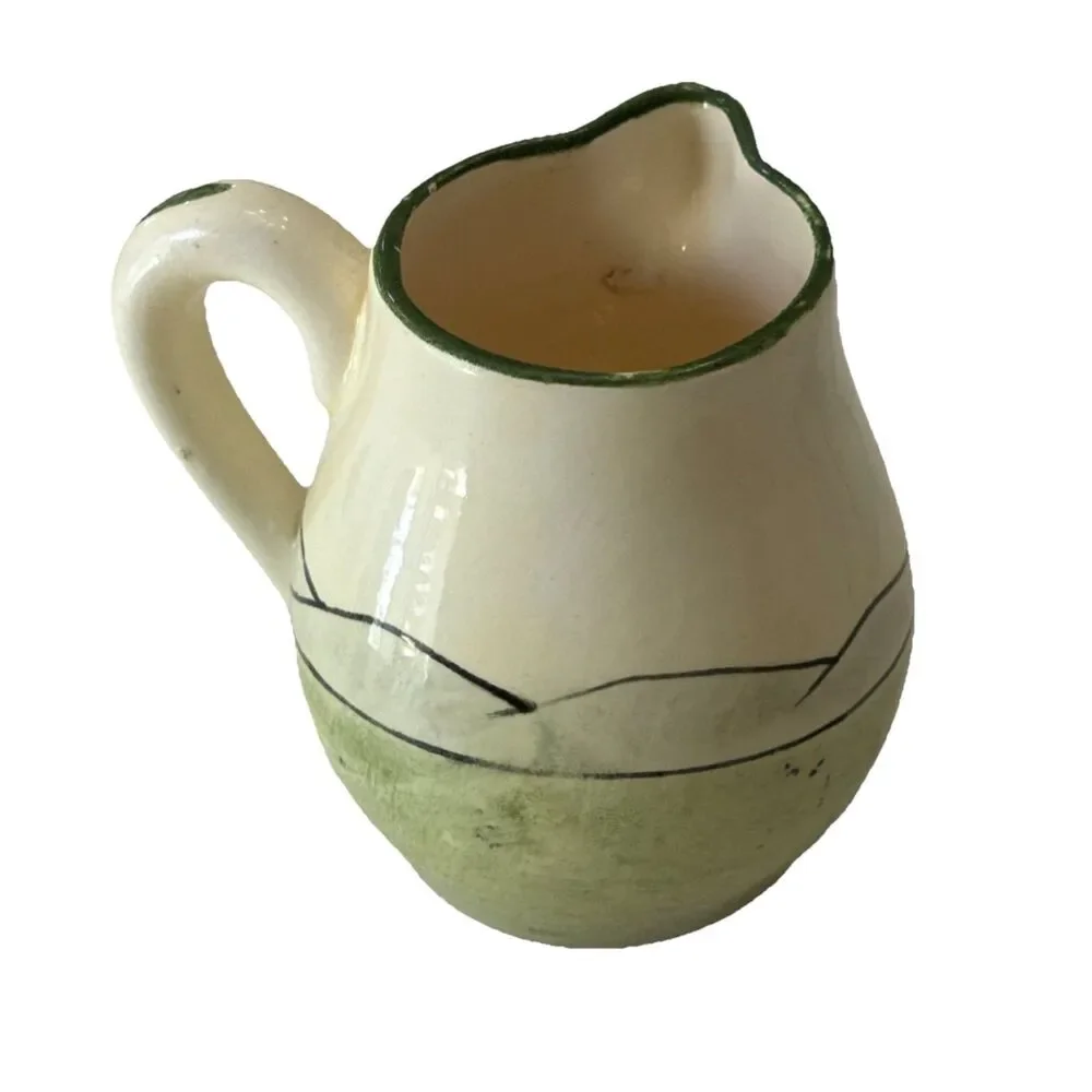 HAAG Ceramic Pitcher 159 Hand Painted Dutch Scene Glossy Austria